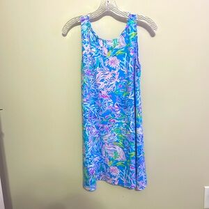 Small Lilly Pulitzer blue and pink sleeveless dress.
